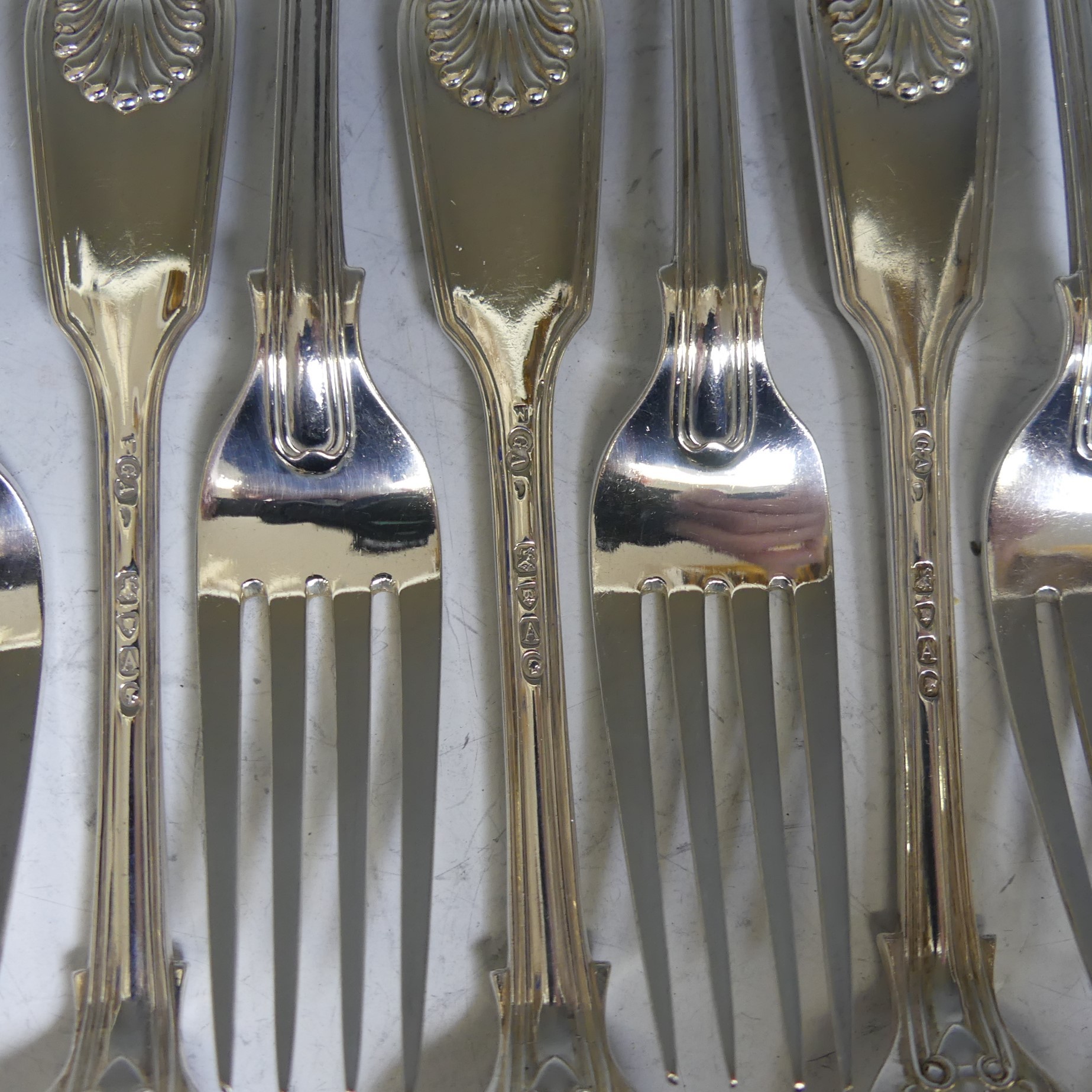 A canteen of Victorian silver Cutlery, by Chawner & Co., (George Adams), hallmarked London, 1876/ - Image 32 of 55
