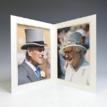 H.M.Queen Elizabeth II and H.R.H.The Duke of Edinburgh, signed 2013 Christmas card with twin gilt