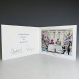 H.M.Queen Elizabeth II and H.R.H.The Duke of Edinburgh, signed 2016 Christmas card with twin gilt