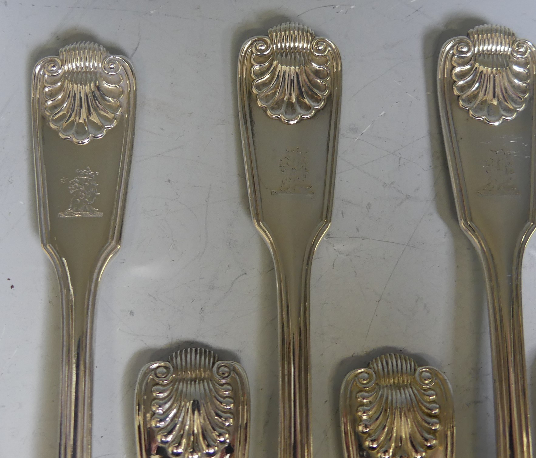 A canteen of Victorian silver Cutlery, by Chawner & Co., (George Adams), hallmarked London, 1876/ - Image 31 of 55