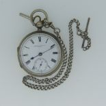 A silver Pocket Watch, the white enamel dial signed Kirner Brothers Oxford, with Roman Numerals