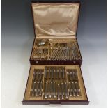 A canteen of French silver-plated Cutlery, together with a cased carving set etc., (a lot)