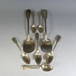 A pair of George IV silver Serving Spoons, by William Chawner, hallmarked London, 1825, fiddle and