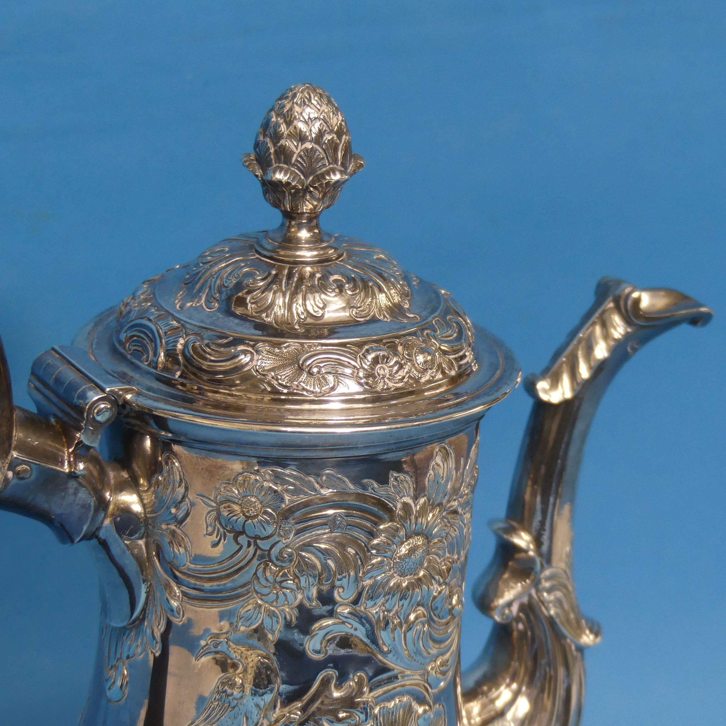 An 18thC Irish silver Coffee Pot, hallmarked for Dublin and with Hibernia mark, no makers mark or - Image 5 of 9