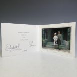 H.M.Queen Elizabeth II and H.R.H.The Duke of Edinburgh, signed 2008 Christmas card with twin gilt