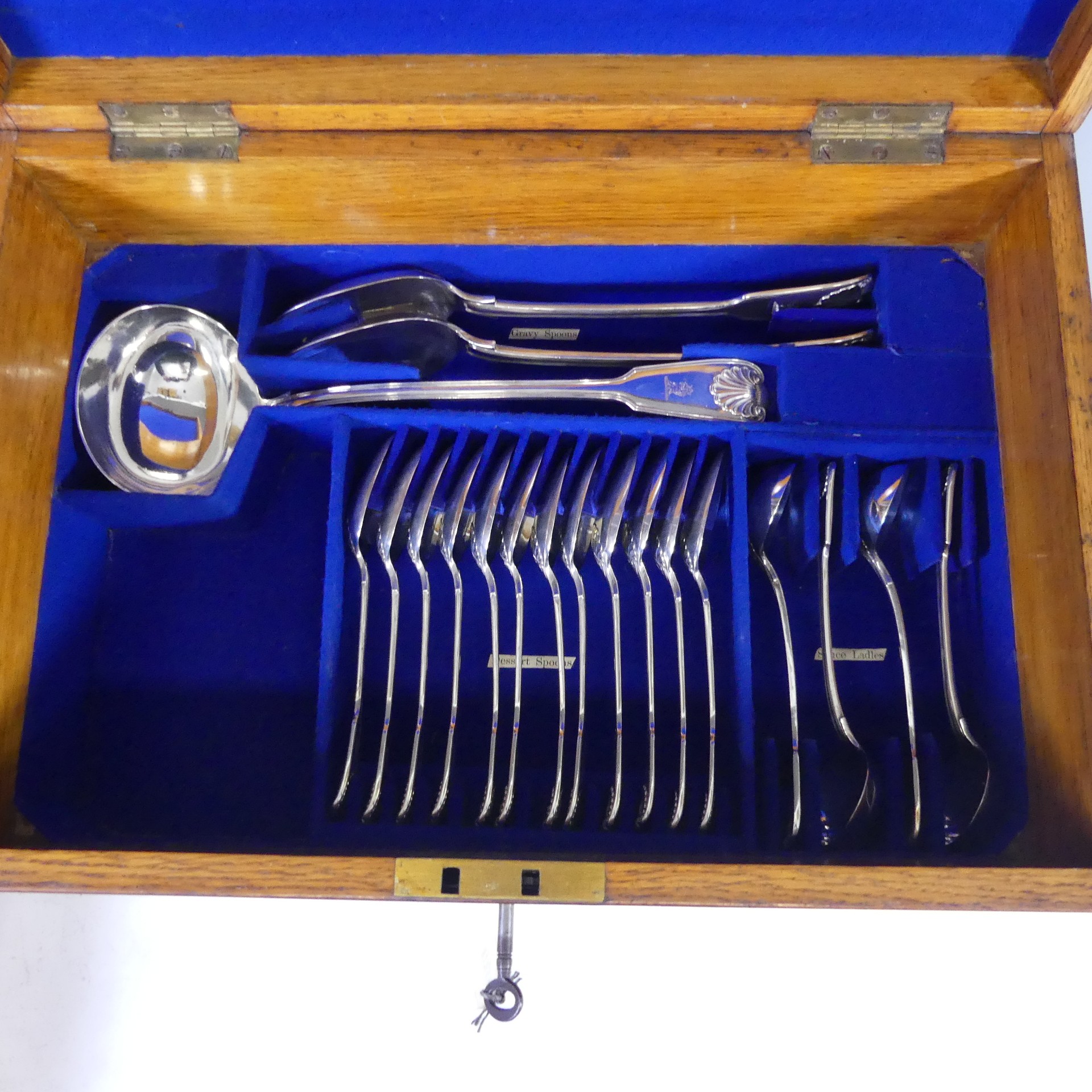 A canteen of Victorian silver Cutlery, by Chawner & Co., (George Adams), hallmarked London, 1876/ - Image 5 of 55