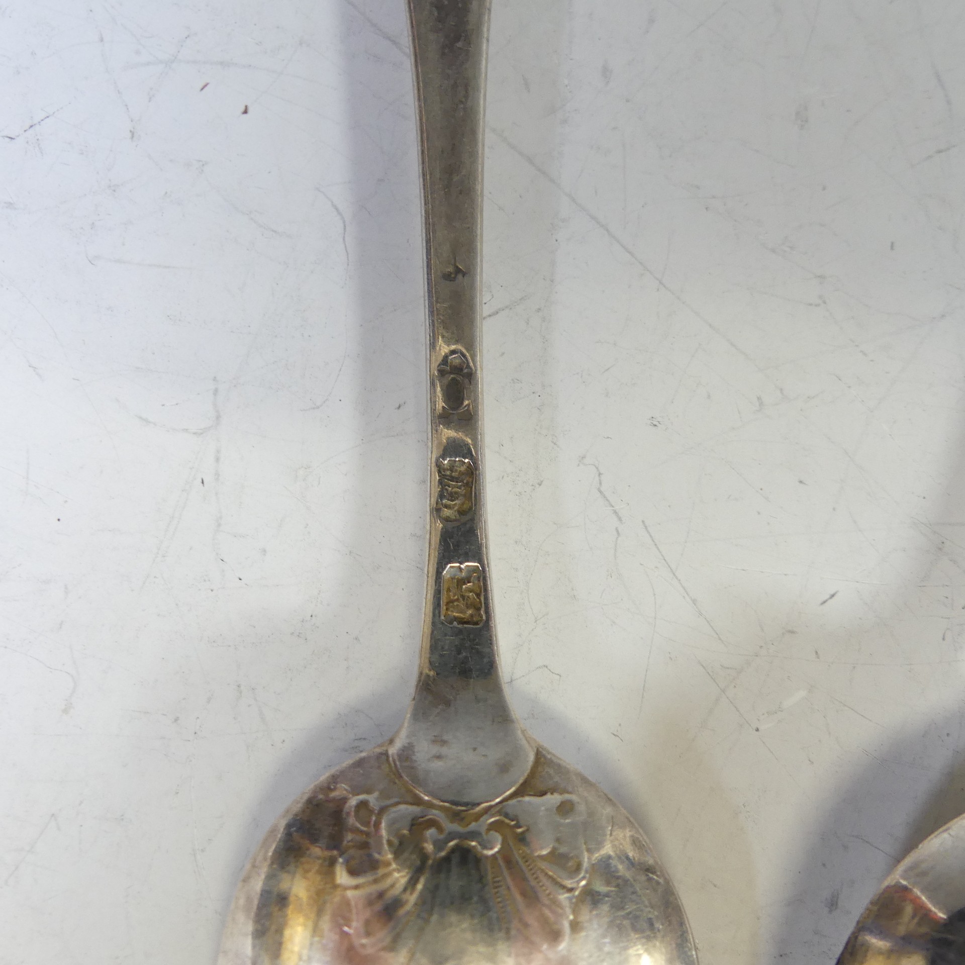 A George III silver Old English pattern Serving Spoon, by Thomas Evans & George Smith III, - Image 4 of 6