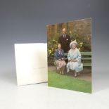 H.M.Queen Elizabeth II and H.R.H.The Duke of Edinburgh, signed 1985 Christmas card with twin gilt