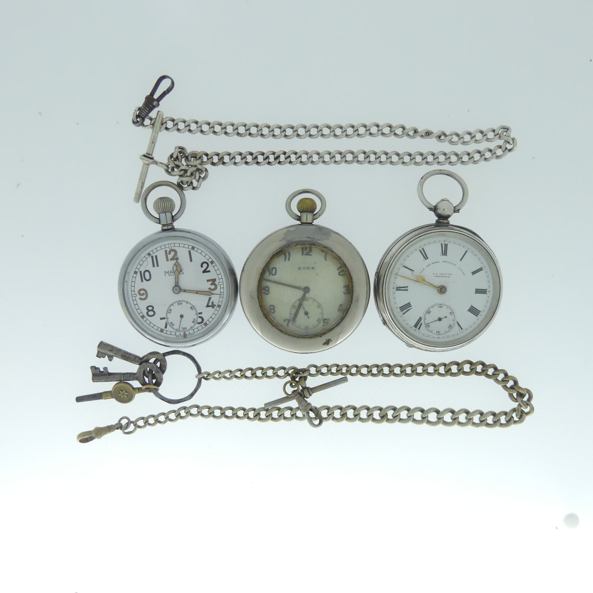 A George V silver Pocket Watch, the case hallmarked Birmingham 1919, white enamel dial signed 'J.G.