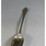 A George II silver dog nose Spoon, by Paul Hanet, hallmarked London 1722 (sterling standard), with