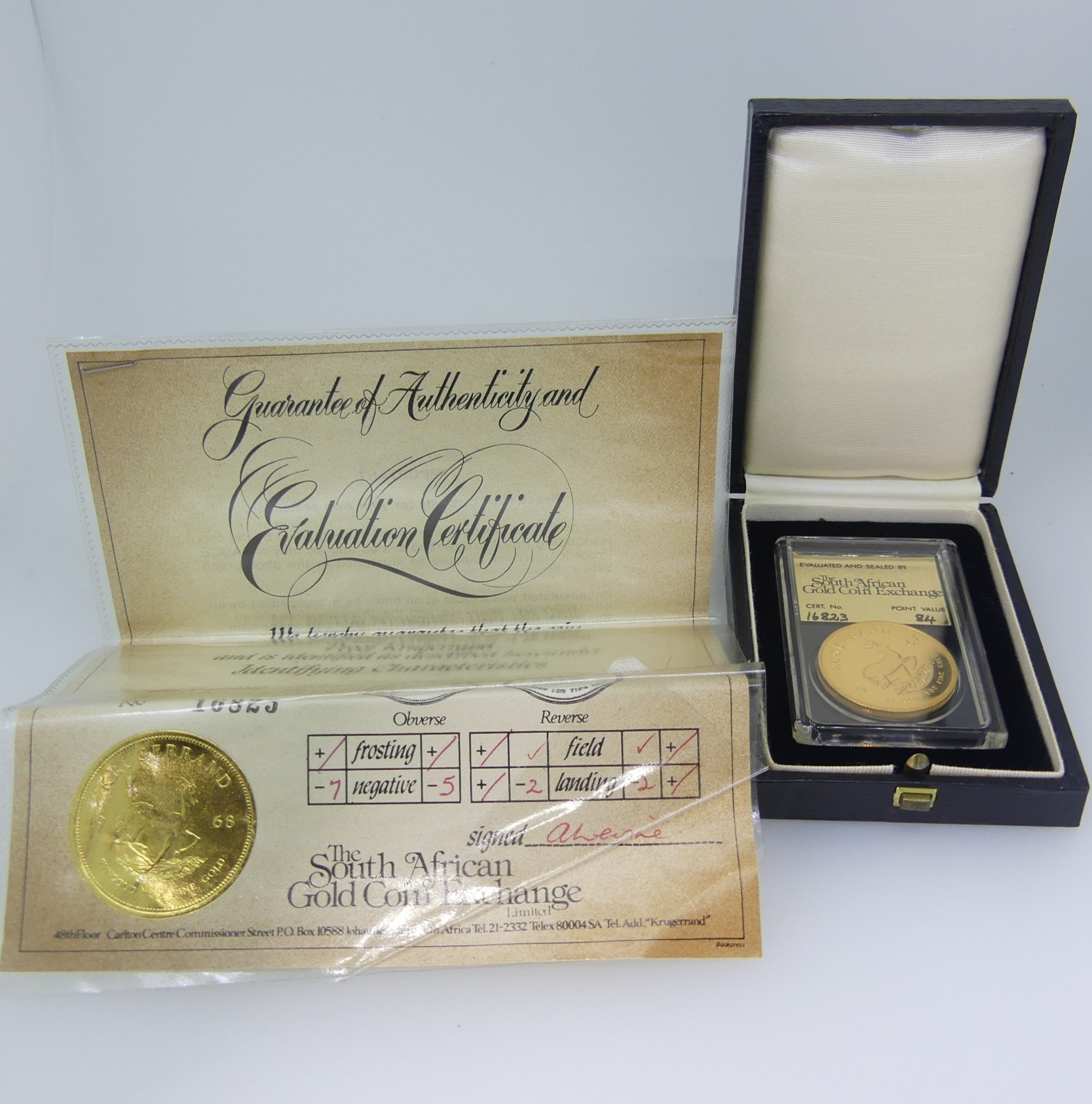 A South African proof gold Krugerrand, dated 1967, in presentation case, with certificate from '
