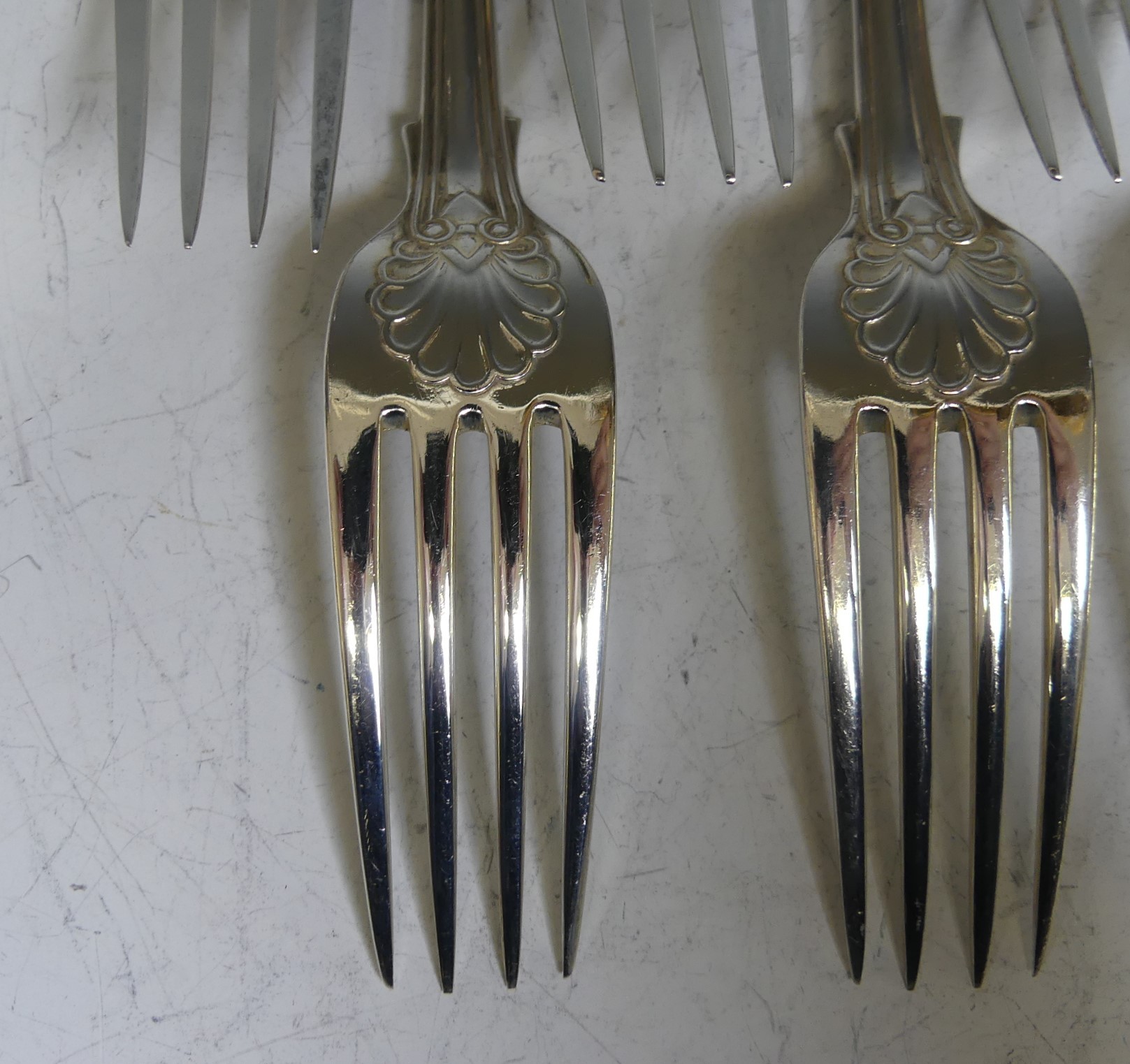A canteen of Victorian silver Cutlery, by Chawner & Co., (George Adams), hallmarked London, 1876/ - Image 30 of 55