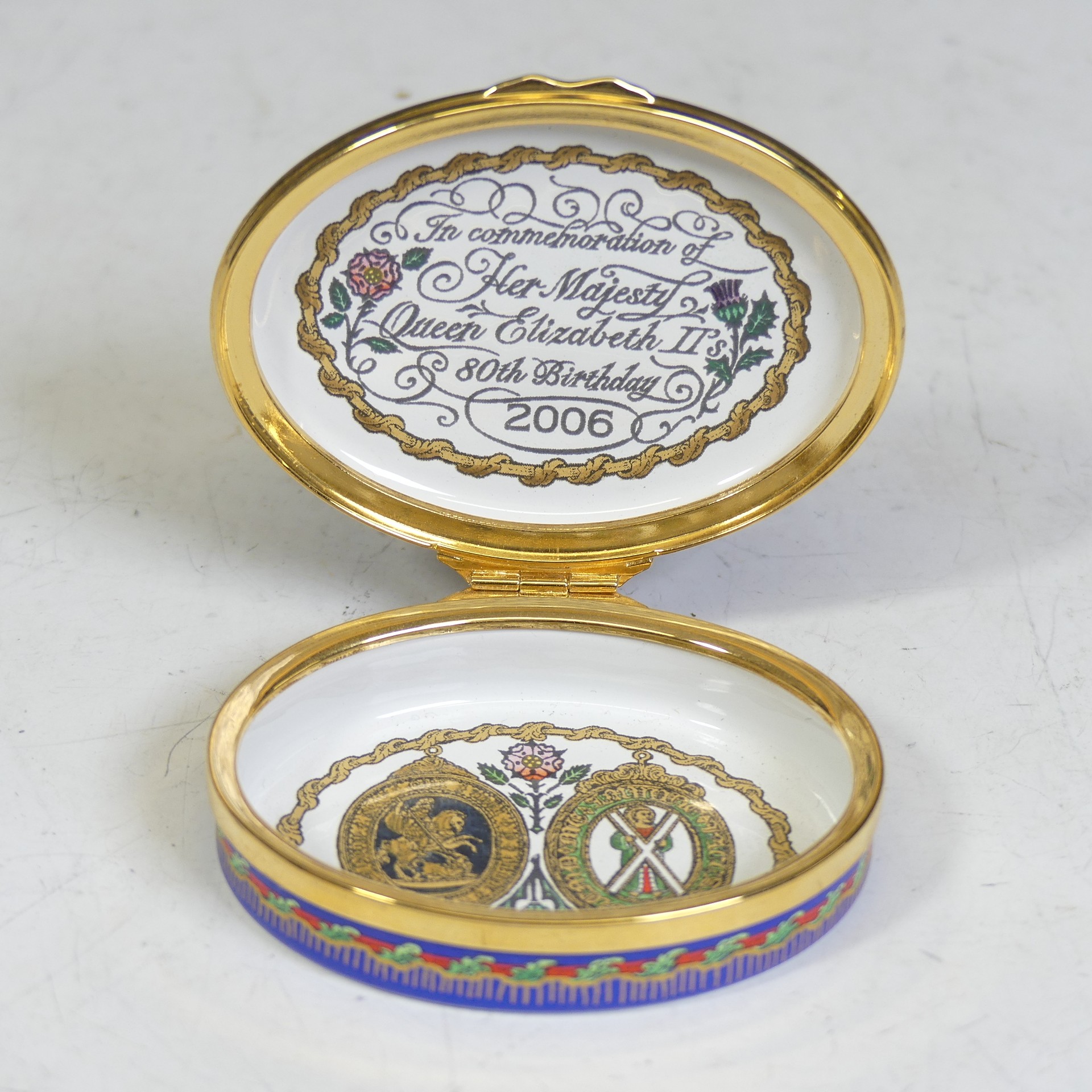 Royal Commemorative Halcyon Days Enamels Boxes: six hinged circular boxes, including The First State - Image 10 of 19