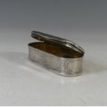 A Victorian Scottish silver Snuff Box, hallmarked Edinburgh 1856, makers mark 'GC', of rounded