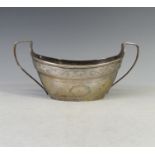 A George III silver two handled Sugar Bowl, marks punched into the band of bright cut decoration and