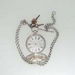 A Victorian silver hunter Pocket Watch, the case hallmarked London 1848, the unsigned white enamel