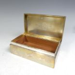 A late Victorian silver Cigarette Box, by Thornhill & Co., hallmarked London, 1896, of plain