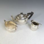 An Edwardian silver three piece Tea Set, by James Dixon & Sons Ltd., hallmarked Sheffield, 1903,