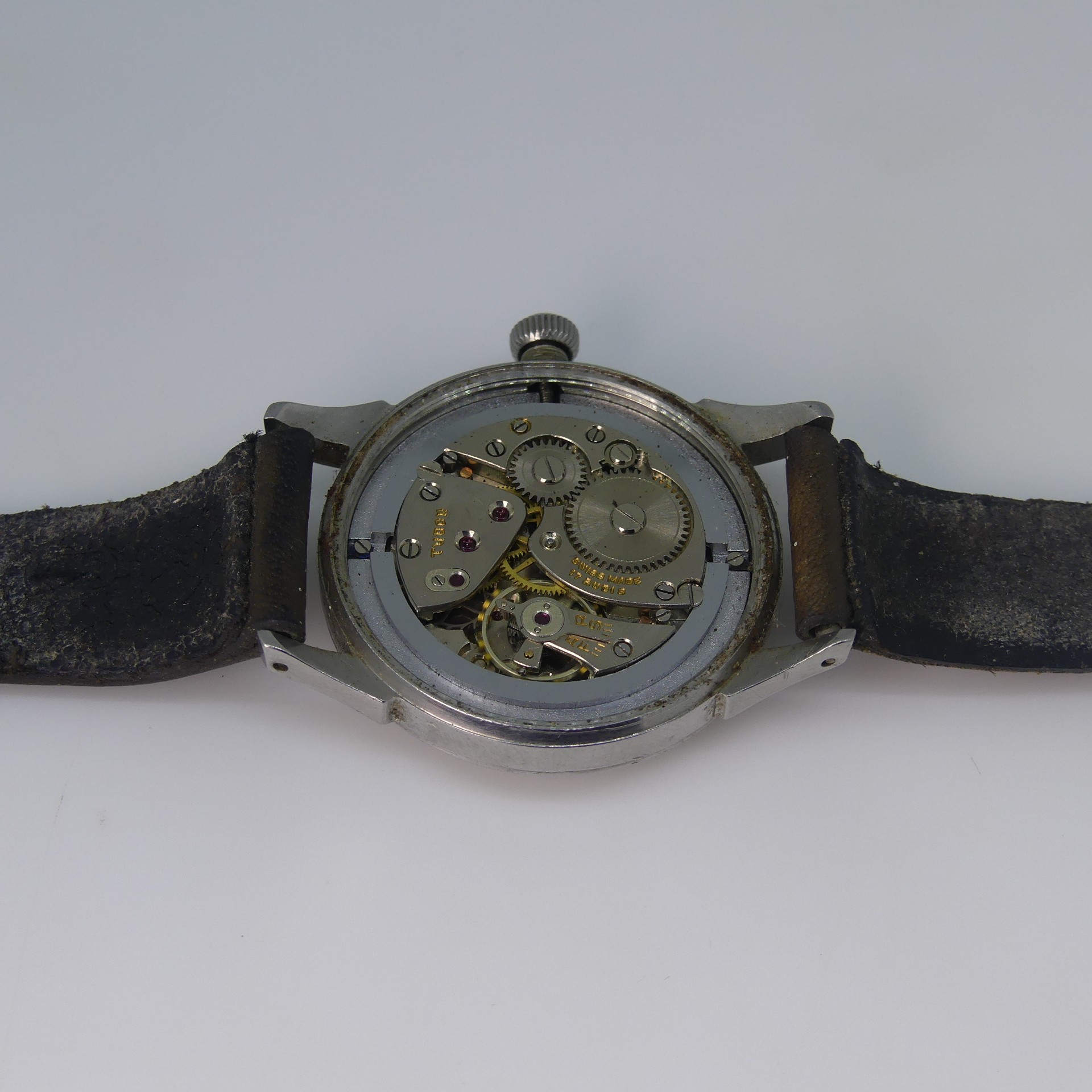 A Tudor Oyster steel Wristwatch, model no. 4540 c. 1940's, with Tudor 17-rubis movement, screw - Bild 3 aus 3