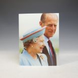 H.M.Queen Elizabeth II and H.R.H.The Duke of Edinburgh, signed 1993 Christmas card with twin gilt