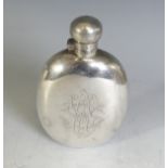 A late Victorian silver Hip Flask, by James Dixon & Sons, hallmarked Sheffield, 1895, of oval form