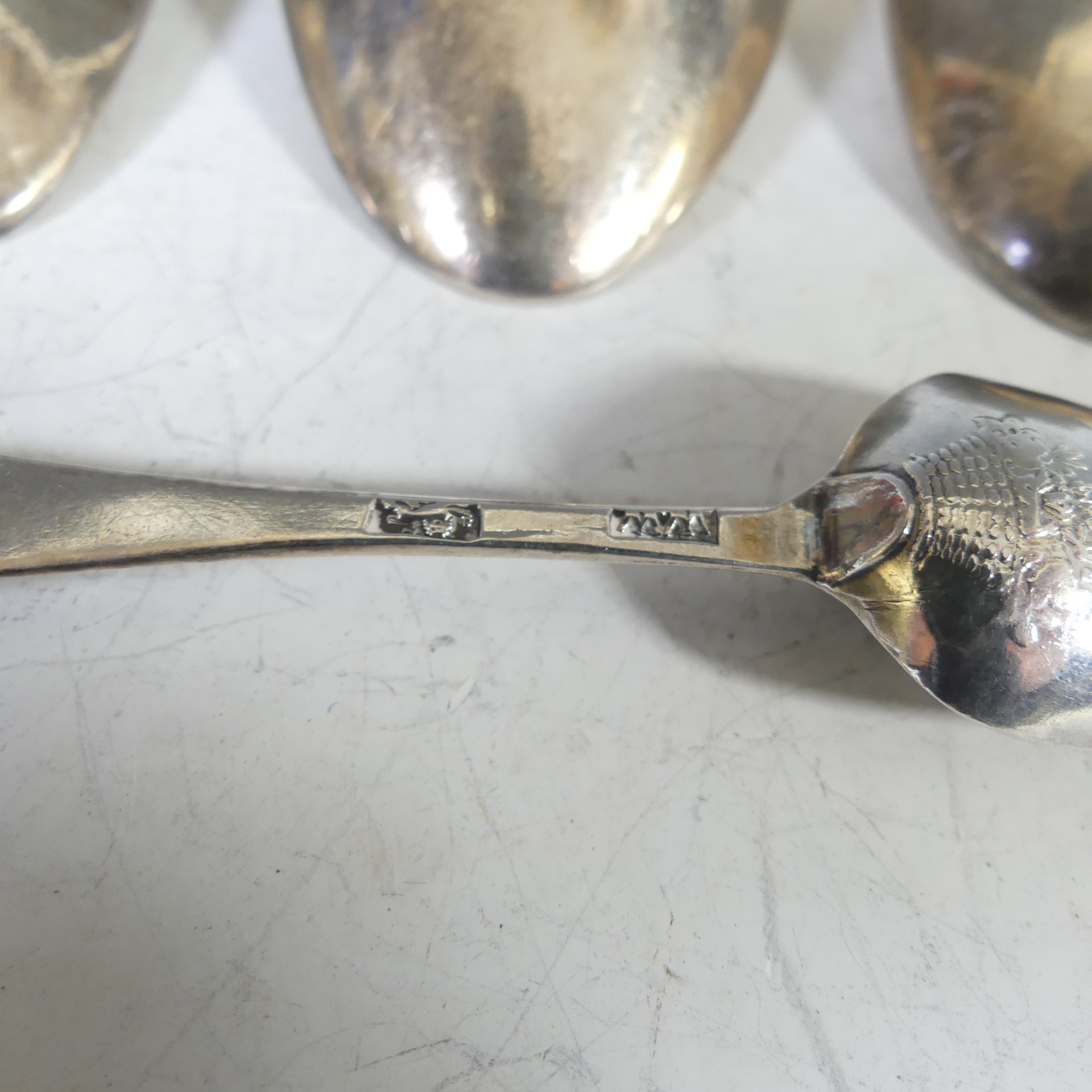 A George III silver Old English pattern Serving Spoon, by Thomas Evans & George Smith III, - Image 3 of 6