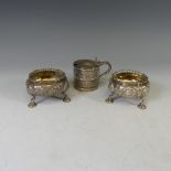 A pair of early Victorian silver Open Salts, by John Wilmin Figg, hallmarked London, 1845, of
