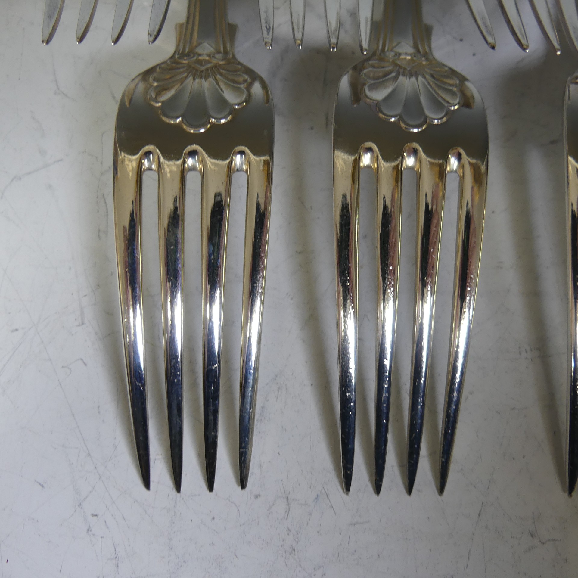 A canteen of Victorian silver Cutlery, by Chawner & Co., (George Adams), hallmarked London, 1876/ - Image 36 of 55