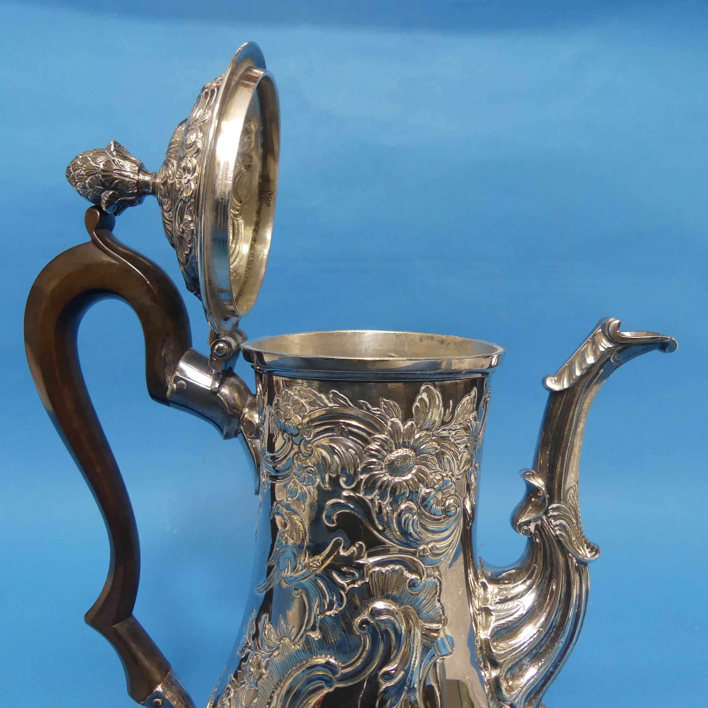 An 18thC Irish silver Coffee Pot, hallmarked for Dublin and with Hibernia mark, no makers mark or - Image 7 of 9