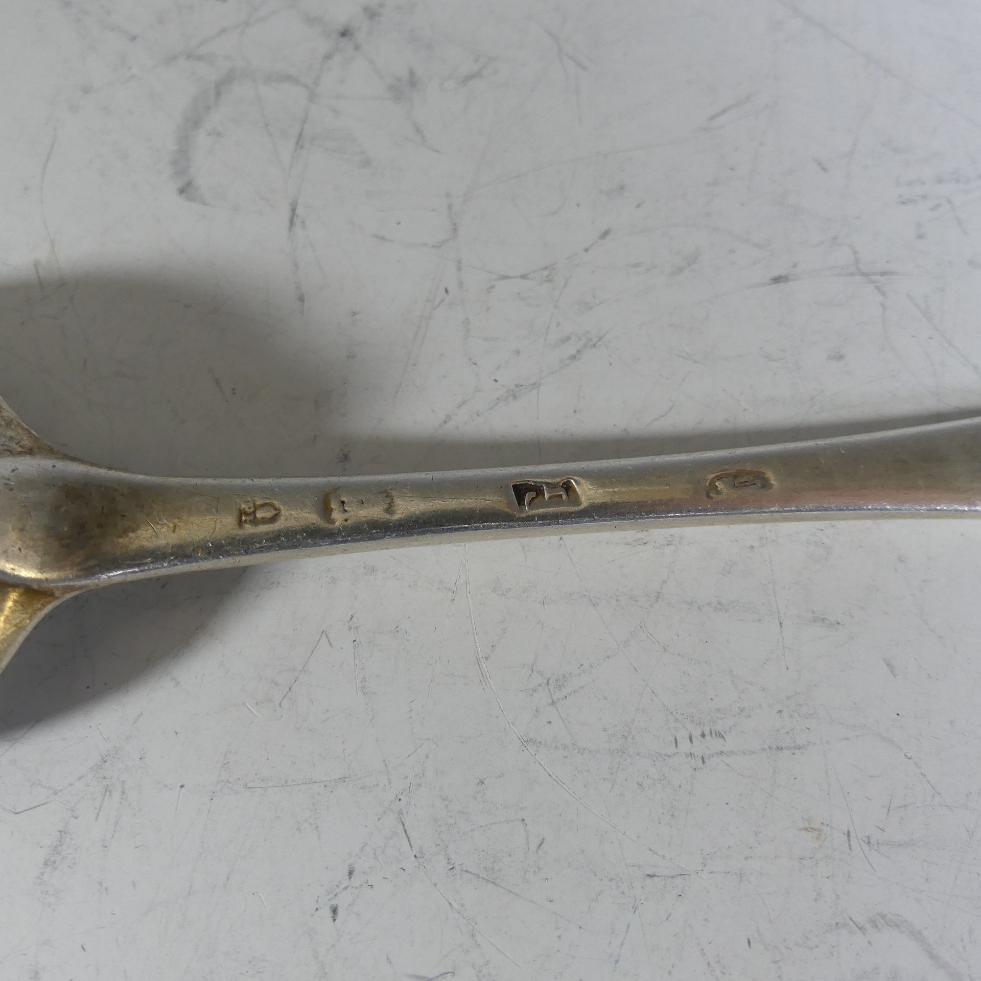 A George II silver dog nose Spoon, by Paul Hanet, hallmarked London 1722 (sterling standard), with - Image 3 of 3