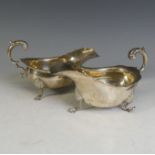 A pair of Edwardian silver Sauce Boats, by Fordham & Faulkner for Wilson & Gill (139 Regent St.,