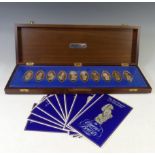 The Queen's Silver Jubilee 'Queen's Beasts' Commemorative Ingot Set, ten navette shaped ingots