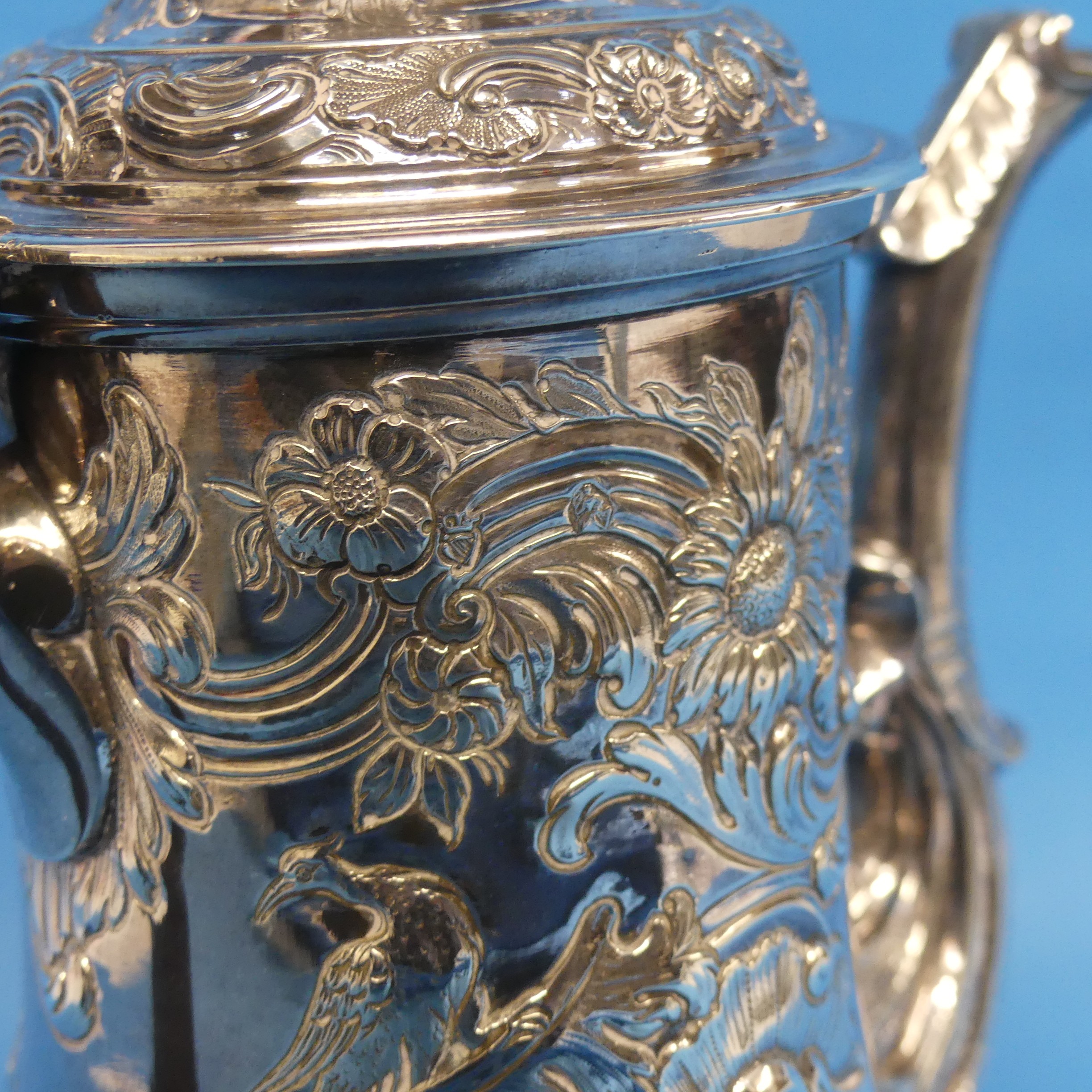 An 18thC Irish silver Coffee Pot, hallmarked for Dublin and with Hibernia mark, no makers mark or - Image 8 of 9