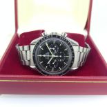 An Omega Speedmaster Professional stainless steel chronograph Wristwatch, reference 145.022-69 ST,