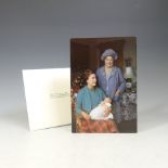 H.M.Queen Elizabeth II and H.R.H.The Duke of Edinburgh, signed 1988 Christmas card with twin gilt