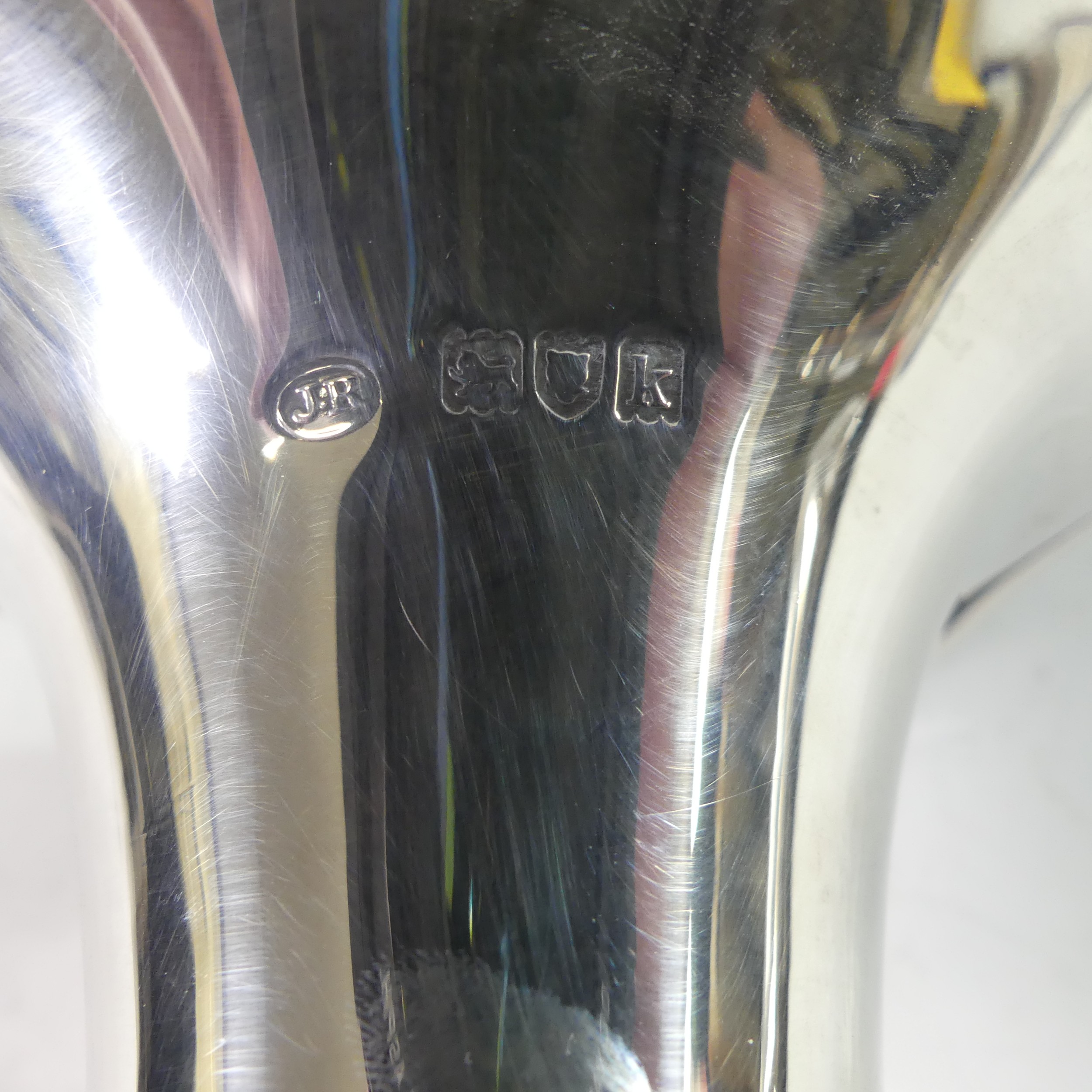 An Edwardian silver Vase, by John Round & Son Ltd., hallmarked London, 1905, of trumpet form with - Image 2 of 3