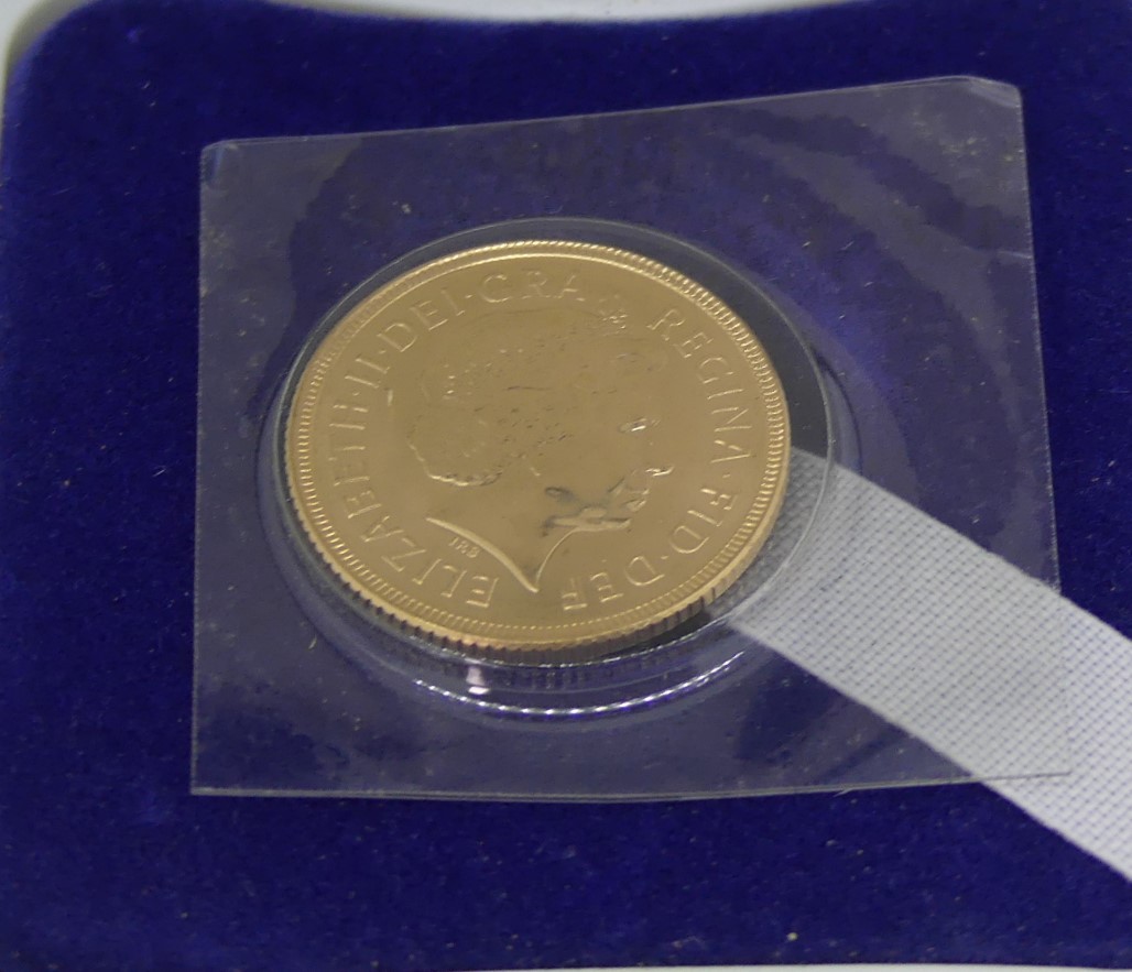 An Elizabeth II gold Sovereign, dated 2002, Golden Jubilee edition, in presentation case. - Image 3 of 3