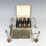 A cased set of six George V silver Teaspoons, by Walker & Hall, hallmarked Sheffield, 1933, the
