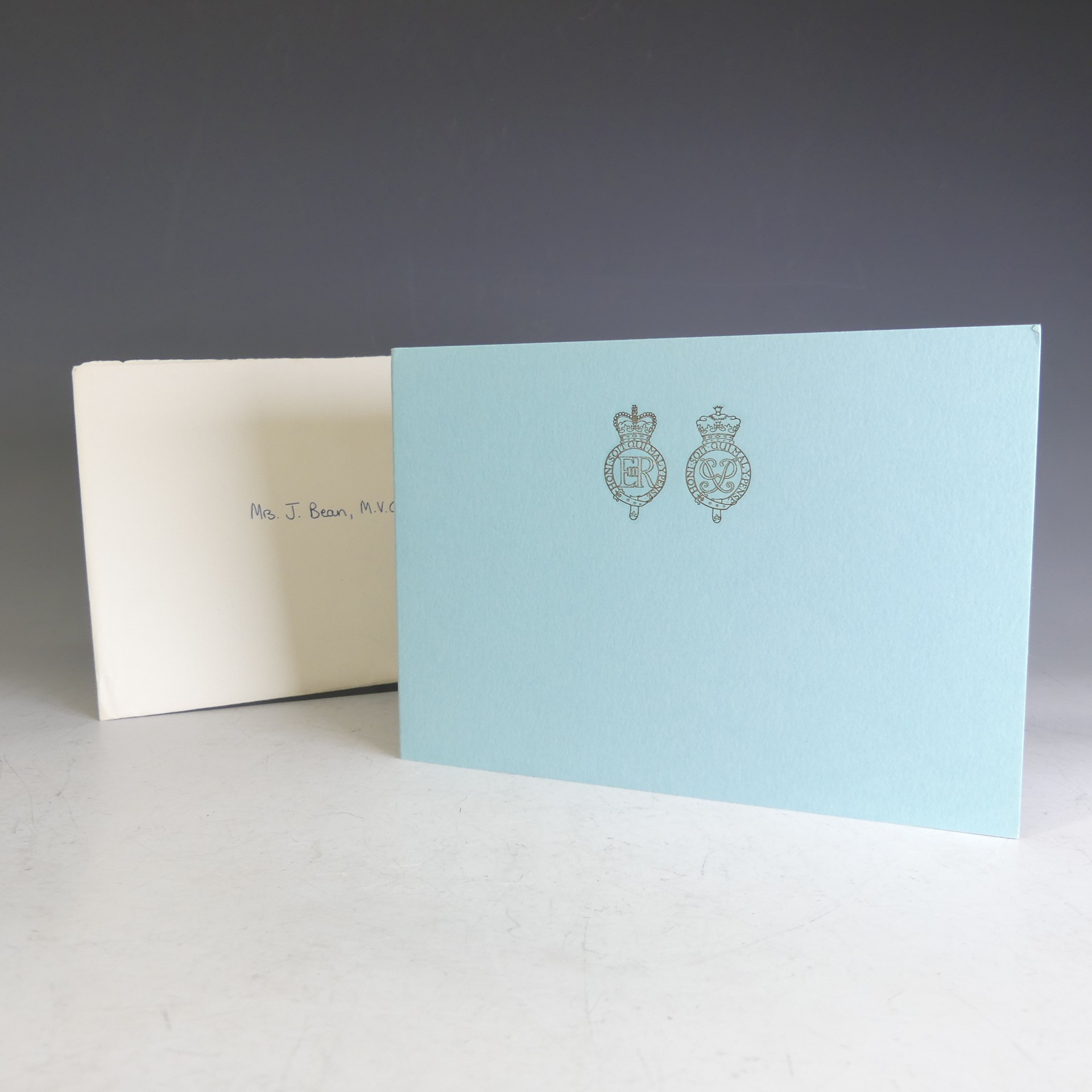 H.M.Queen Elizabeth II and H.R.H.The Duke of Edinburgh, signed 1980 Christmas card with twin gilt - Image 2 of 2