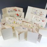 A collection of 14 Political Christmas cards by KEM dating from 1965 to 1986, each card depicts a