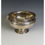 A continental silver Punch Bowl, first half 20th century, of circular footed form with geometric