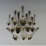 A Victorian silver Spoon, by Daniel & John Wellby, in the Dtch style, 19cm long, together with a set