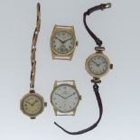 our various 9ct gold Wristwatches, including a Roidor, with presentation inscription on reverse, one
