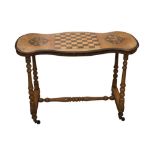 A VICTORIAN WALNUT STRETCHER TABLE