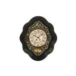 A FRENCH EBONISED OEIL DE BOEUF WALL CLOCK, LATE 19TH CENTURY