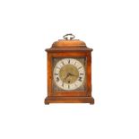 A GEORGE I STYLE WALNUT MANTEL CLOCK BY A N ELLIOT, 20TH CENTURY