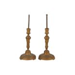 A PAIR OF LOUIS XVI STYLE BARBEDIENNE GILT BRONZE CANDLESTICKS, 19TH CENTURY