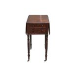 A VICTORIAN MAHOGANY DROP LEAF WORK TABLE