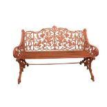 A COALBROOKDALE STYLE CAST IRON GARDEN BENCH