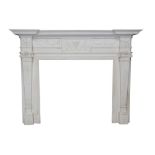 A WHITE PAINTED WOOD FIREPLACE SURROUND, IN THE ADAM STYLE, LATE 20TH CENTURY,